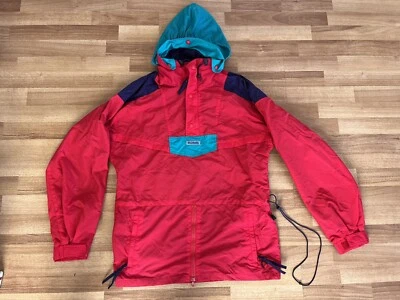 复古哥伦比亚外套套衫夹克风衣尼龙红色紫色蓝绿色连帽滑雪 — 第 1/4 张图片