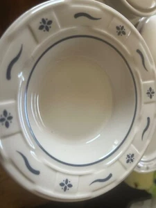 Longaberger Fruit Bowl with Rim - Classic Blue -set of 2 - Picture 1 of 3