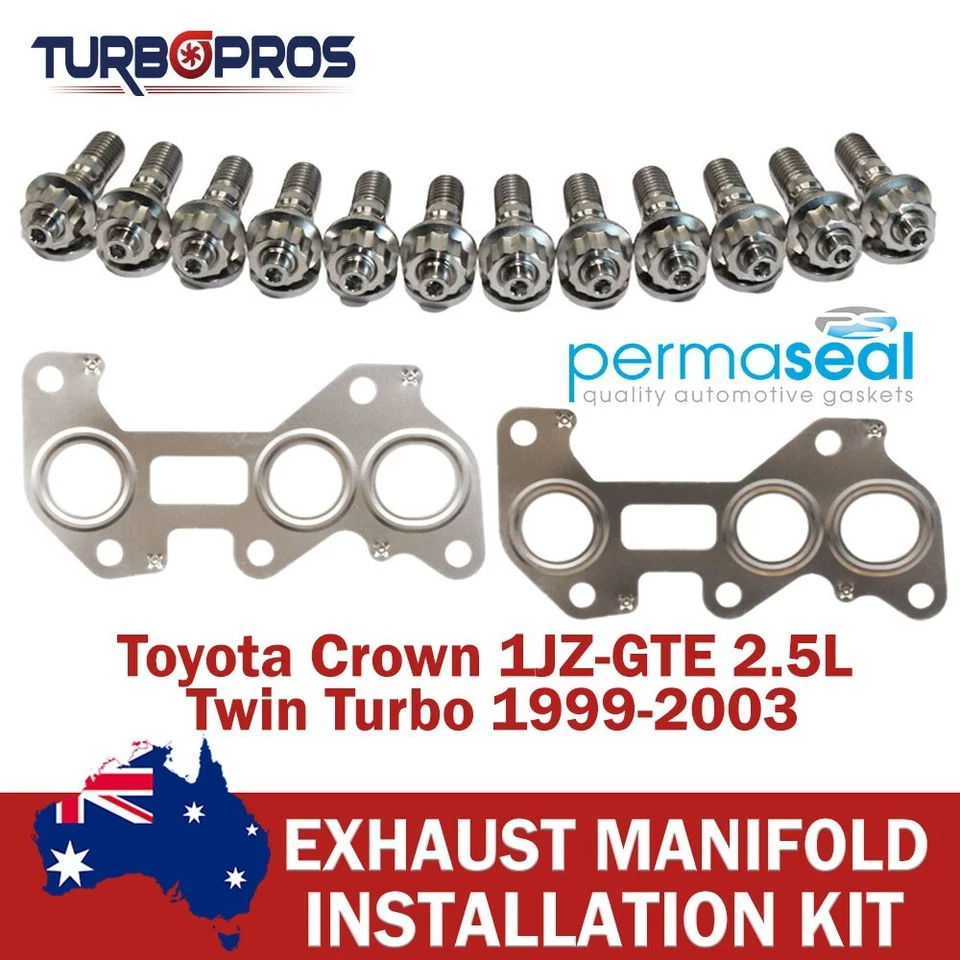 Kit de pernos y juntas de titanio colector permaseal para Toyota Crown 2,5 L Twin Turbo Foto 1 de 4