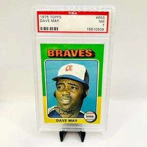 1975 Topps Mini #650 Dave May PSA 7 NM - Picture 1 of 2