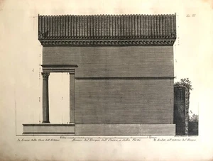 Roma, Tempio Dell ´Onore. Profile .francesco Piranesi, Original Etching Paris - Picture 1 of 1
