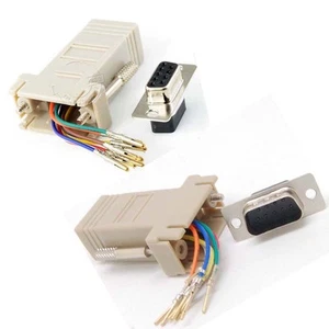 Extender DB9 to RJ45 male Female RS232 Female Adapter Connector Converters - Picture 1 of 11