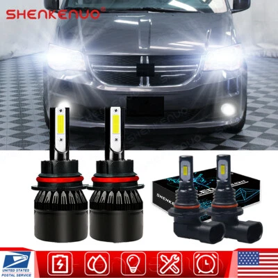 Para For Dodge Grand Caravan 2001-2007 Faros LED + Kit de bombillas antiniebla - Image 1 of 4