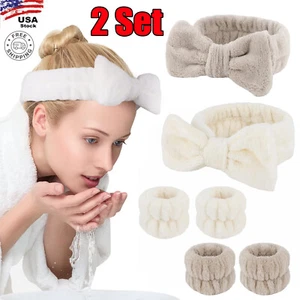 2Set Headband and Wristband Face Wash Set Spa Makeup Skincare Headband Wristband - Picture 1 of 13