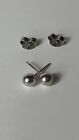 Studex 14K White Gold 2 MM Round Ball Stud Pierced Earrings Signed 585