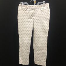 Pre-Owned Ann  Taylor Loft Slim Fit Taupe And White Print Pants Trousers Size 0P