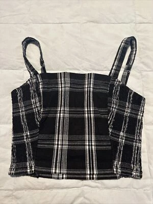 Camiseta sin mangas hollister M blanca y negra a cuadros Foto 1 de 4