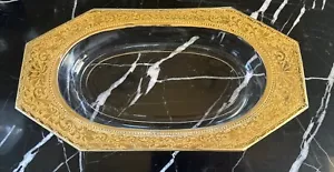 Gold Butter Dish Tray 10”x 5” - Picture 1 of 9