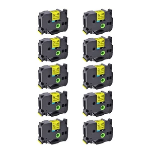 10PK Compatible with Brother PTouch Yellow Tape Strong Adhesive TZe TZ-S651 24mm - Picture 1 of 10
