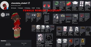 🔥FEMALE ROBLOX ACCOUNT WITH MANY ITEM STACKED HAS 211 ROBUX🔥*Sent In Messages* - Afbeelding 1 van 1