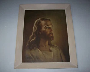 Large Vintage 1941 Framed Head of Christ by Warner Sallman Kriebel & Bates - Picture 1 of 14
