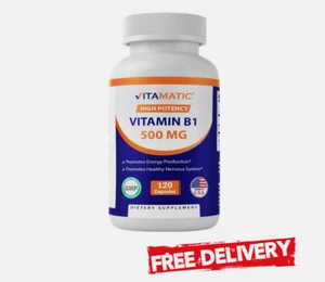 Medicine Pill Vitamins B1 Premium Grade (Thiamine) 500Mg, 120 Capsules - Picture 1 of 6