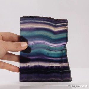 660g Large Rainbow Fluorite Slab Natural Crystal Polished Slice Healing Decor - Picture 1 of 12