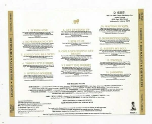 Bob Marley & the Wailers Legend CD Rear Insert Only EX cond NO CD Just artwork   - Imagen 1 de 1