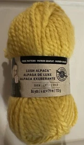 1 LUSH ALPACA in YELLOW LA-16 by Loops & Threads Yarn 4oz 86yds - Picture 1 of 4
