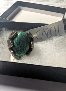 Nordstrom Carole Statement Ring - Jasper Stone nested by Brass-plated leaves - Picture 1 of 9