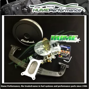 HOLDEN 6 CYLINDER INTAKE PACKAGE RECO 500 HOLLEY 4412 MANIFOLD EDELBROCK A/C - Picture 1 of 2