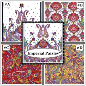 QUILTNG TREASURES "IMPERIAL PAISLEY" LARGE PRINT FABRICS (SELECTION) - Picture 1 of 5