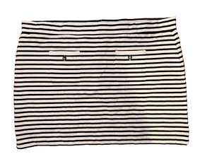 New J. CREW Womens Plus Sz 3X Black Cream Striped Elastic Waist Knit Mini Skirt - Picture 1 of 3