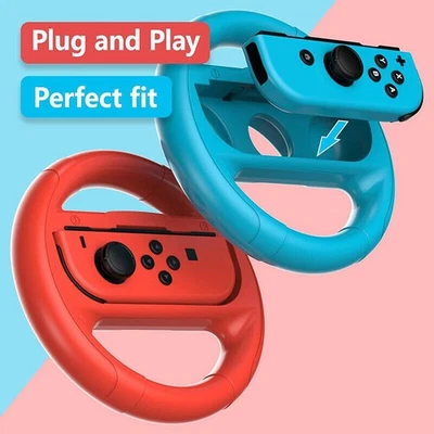 2PCS Switch Steering Wheels for Nintendo Joy Con Controller Mario Kart Racing