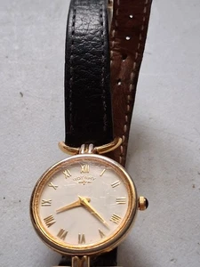 Rotary Women's Gold-Plated Quartz Watch with Black Leather Strap UCAR 364. 101 - Picture 1 of 4