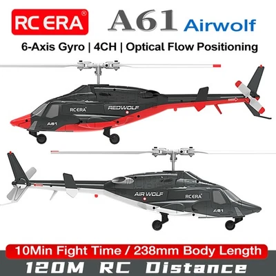 RC ERA A61 Airwolf Helicopter 4CH Optical Flow Positioning 6-axis Gyro Bell 222 - Bild 1 von 4