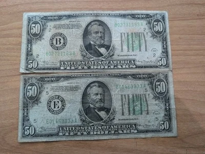 1934 $50 Federal Reserve Notes Quantity 2 - Image 1 of 4