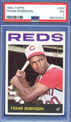 1964 Topps #260 Frank Robinson Cinn. Reds HOF Great PSA 7 bonito color Foto 1 de 2