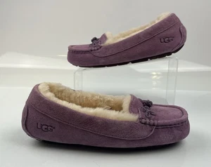 New NIB Ugg Suki Moccasin Slippers Suede Shearling Geode Lavender Purple RARE! - Picture 1 of 10