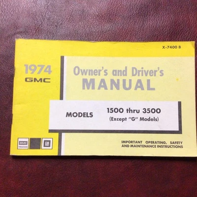 Camión GMC 1500 2500 3500 1974 original propietario manual libro guía todo Foto 1 de 4