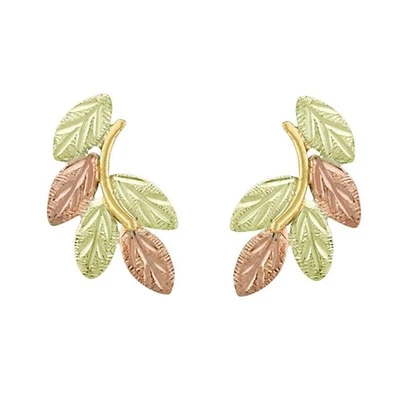 Small 10K Black Hills Gold Leaves Earrings - FAST SHIPPING - Image 1 of 3