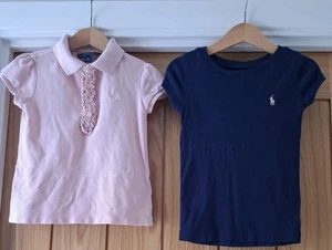 Ralph Lauren Girls Polo Top Light Pink, T-Shirts Navy Bundle Size 4-5 Years old - Picture 1 of 7