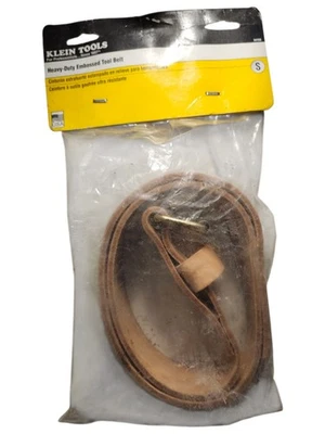 Klein Tools 5415S Heavy-Duty Embossed Leather Tool Belt  Small Made in USA - Image 1 of 4