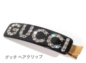 Gucci Logo Haarspange Resin GP und Strass schwarz 513986 - Bild 1 von 8