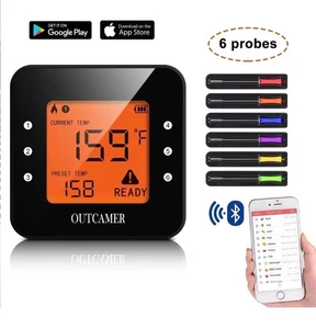Outcamer Bluetooth Termómetro Digital para Carne, Inalámbrico, Inteligente, Lectura Instantánea Barbacoa... - Imagen 1 de 6