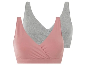 esmara® Damen Still-Bustiers, 2 Stück, mit Bio-Baumwolle, M , grau/rosa - B-Ware - Bild 1 von 5
