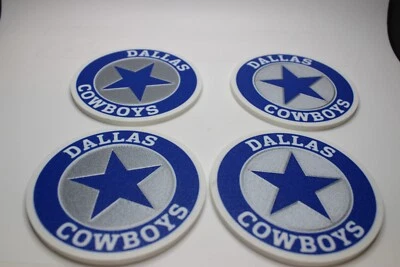 Juego de 4 Posavasos Dallas Cowboys Drink Coaster Equipo Fútbol Fiesta Hombre Cueva Foto 1 de 4