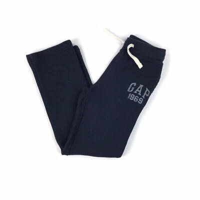 Pantalones deportivos Gap para niños talla grande regular de algodón polar azul con logotipo frontal Foto 1 de 4