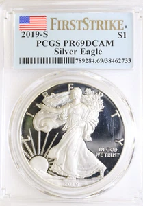 2019-S American Silver Eagle ASE - PCGS - PROOF PR-69 DCAM -- FIRST STRIKE LABEL - Picture 1 of 2