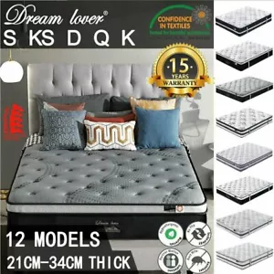 DREAM LOVER Mattress Queen Double King Single Bed Firm Memory Foam Pocket Spring - Picture 1 of 16