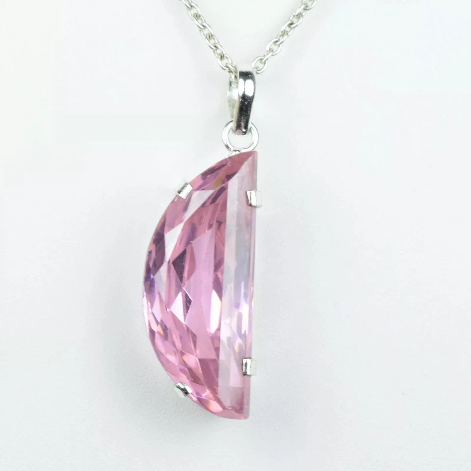 85 Ct Natural Pink Zircon Pendant 925 Sterling Silver Fancy Cut Gemstone Jewelry - Image 1 of 4