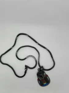 Hip Hop Horus Falcon Egyptian God Mask Bling Pendant 2mm 24" Chain Necklace - Picture 1 of 5