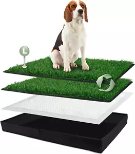 Dog Grass Pad with Foldable Dog Litter Box, Large Liner Base (33”×23”) for Balco - Picture 1 of 9