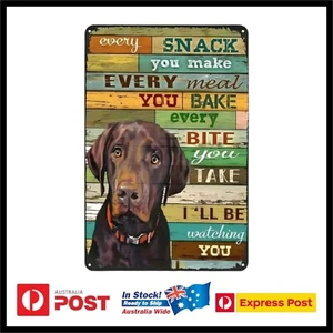 1pc Chocolate Labrador Metal Sign Rustic Decor Vintage Tin Sign Home Novelty - Picture 1 of 3