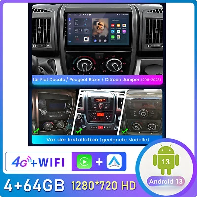 4+64G Android 13 Für Fiat Ducato 2011-2022 Autoradio GPS NAVI SAT DAB Carplay 4G - Bild 1 von 4