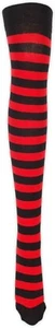 Ladies Over The Knee Red And Black Striped Socks - Picture 1 of 2