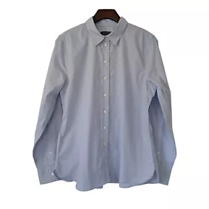 J. Camisa Crew Wren Calce Ajustado Talla 10 Azul Claro Elastizado Algodón Popelina Nueva Sin Etiquetas By647 - Imagen 1 de 5