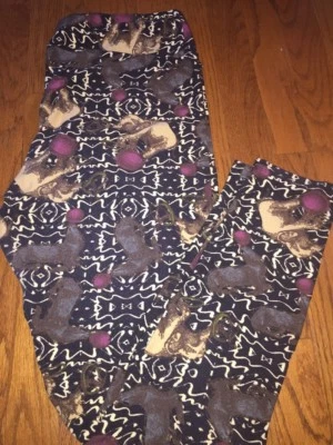 Leggings LULAROE TC Altos Curvilíneos UNICORNIO Elefante Seal Bola Circo Estampado Animal Foto 1 de 3