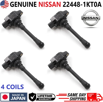 Оригинальные катушки зажигания NISSAN x4 для 2007-2019 Nissan и Infiniti I4 V8, 22448-1KT0A - Изображение 1 из 4