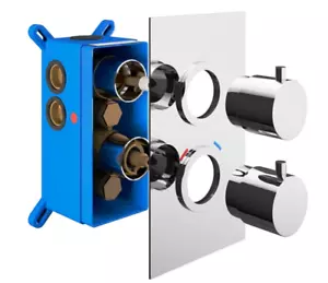 Abacus Emotion Rund Chrom Dual Steckdose Verdeckte Dusche Badeladen UVP: £259 - Bild 1 von 1